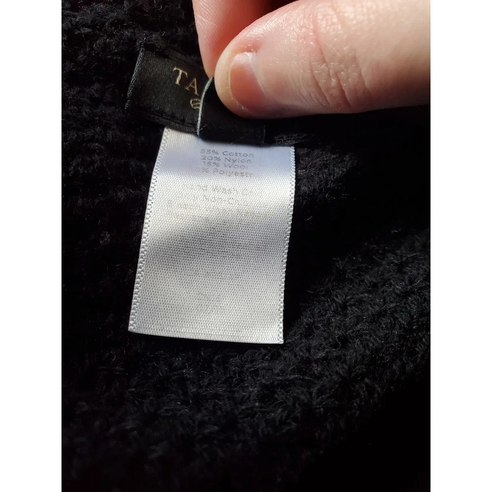 Talbots Petites Black Waterfall Cardigan Sweater Size SP - Picture 4 of 4